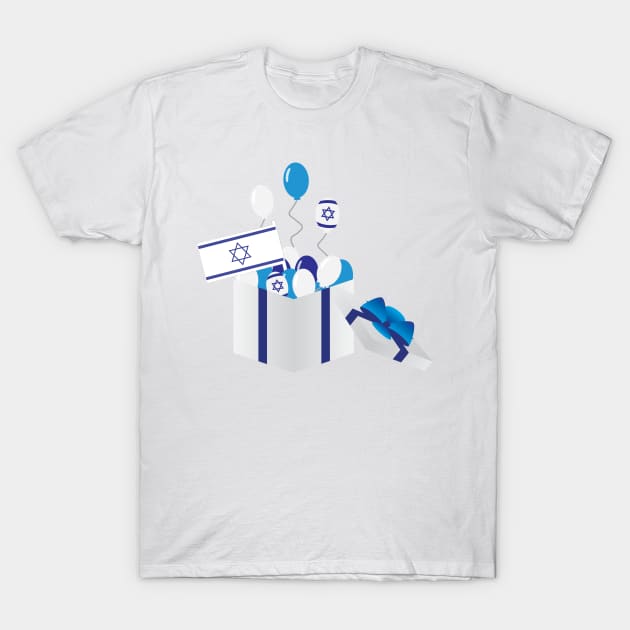 Israel flags and Balloons T-Shirt by sigdesign